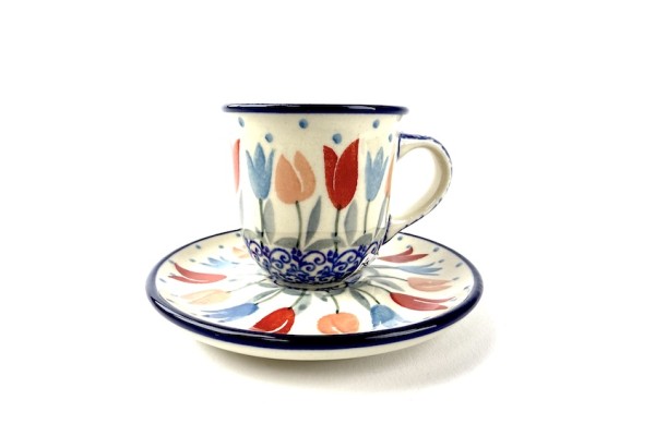 B10 Bunzlau Espresso mokje met schotel 2598X 70ml B10 Tulp Espresso Kop & Schotel 70 ml